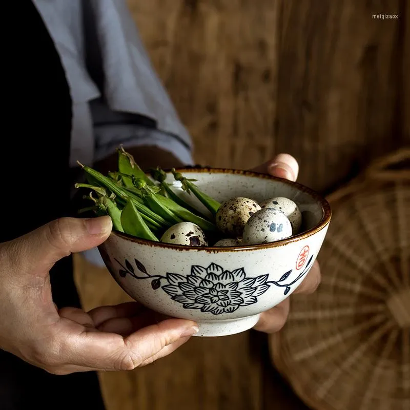Tigelas tigelas japonesas retro cerâmica tigela tigela criativa sobremesas criativas pequenos café da manhã frutas arroz em casa comendo