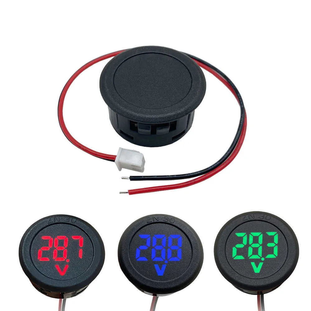 DC 4-100V LED Digitale display Round Two-Wire Voltmeter CAR-spanningsstroom Meter Volt Detector Tester Monitor Pane