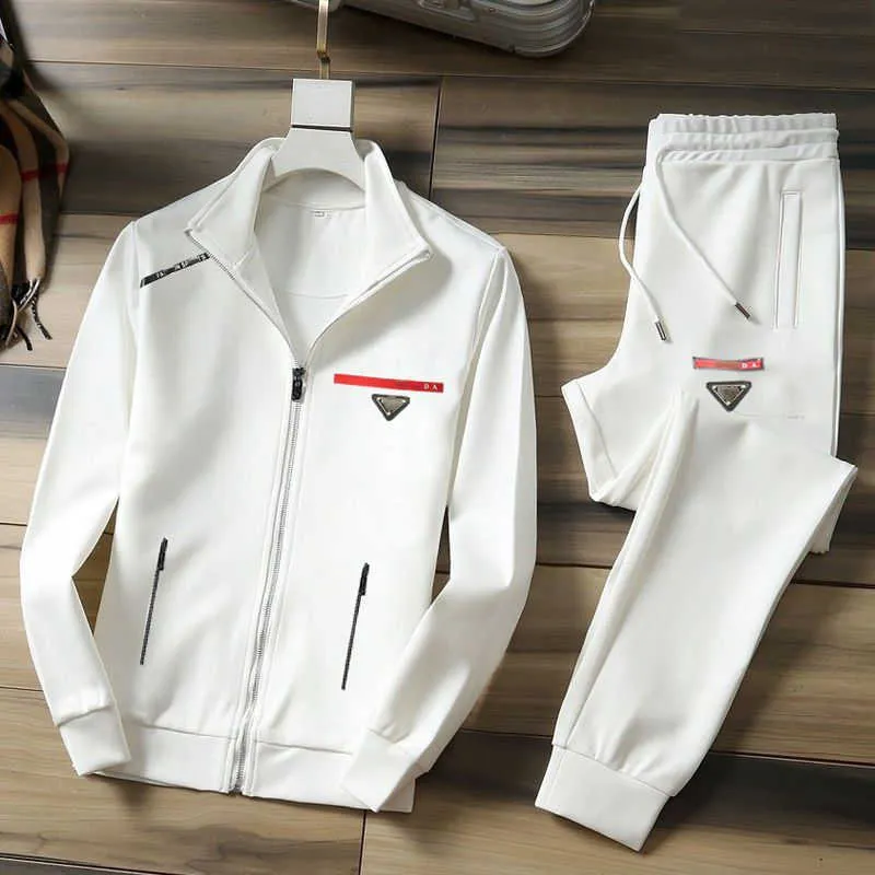 Mens Tracksuits Designer Autumn sports suit men women zipper jacket casual trouser suits fashion triangle stand collar tracksuit