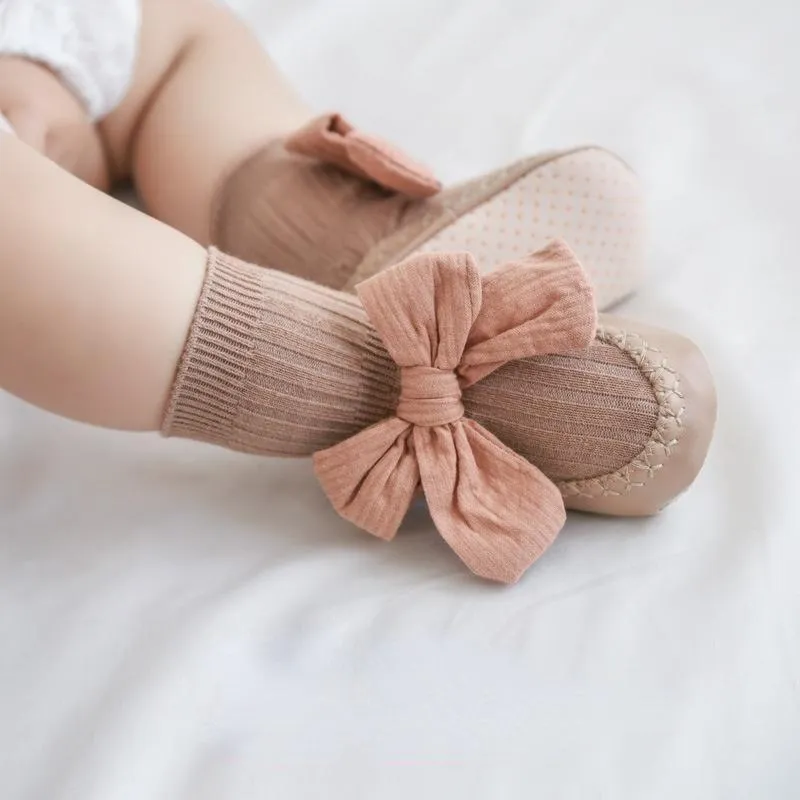 Calzini Carino Bowknot Neonato Bambino Cotone Antiscivolo Scarpa da ragazzo Ragazza nata Principessa Accessori per pantofole per bambini