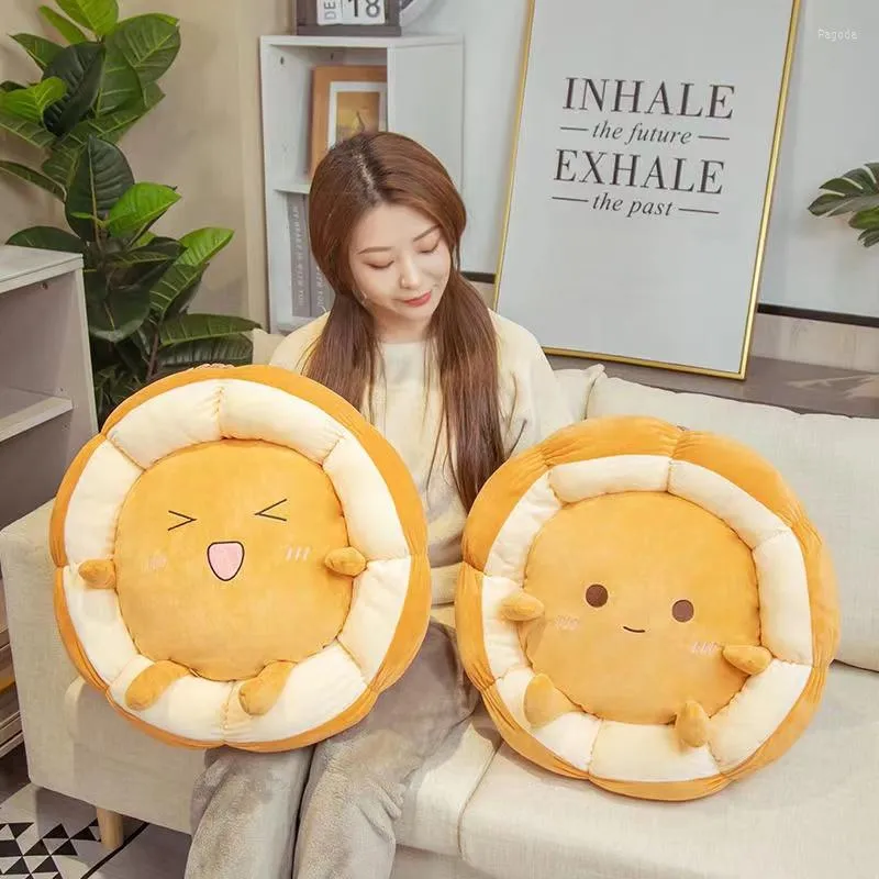 Oreiller Creative Cartoon Toast Pain Futon Paresseux Maison Étage Chaise En Peluche Bureau Fenêtre Tatami Pudding BuRound S