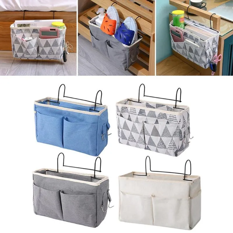 Caixas de armazenamento 1pc Liga de cabeceira pendurada Organizador do canteiro arrumado Tidy Hook Pocket Pocket Toy Baby Box Box Home Organizador