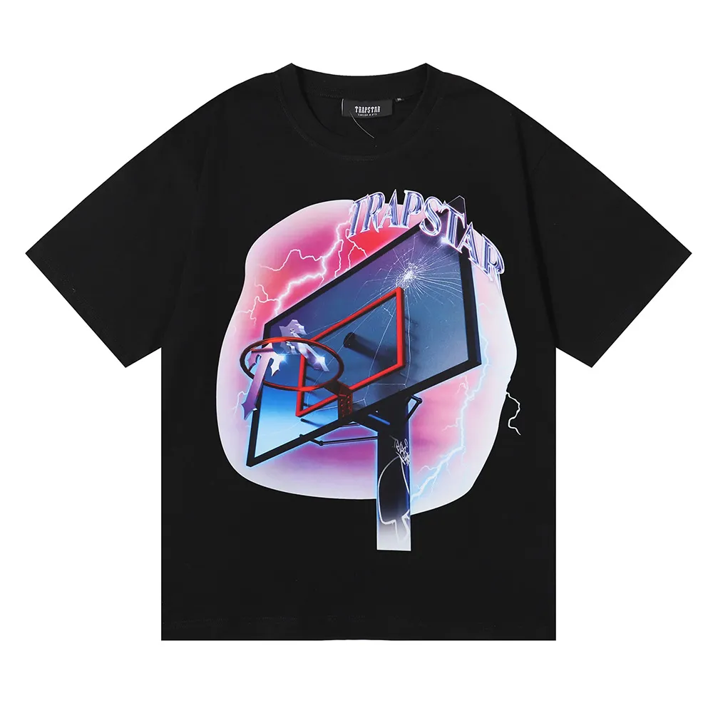 2023 Men's T-Shirts Summer New Designer Fashion Trapstar Basketball Frame Design Print Versatile Men's and Women's Loose T-shirt