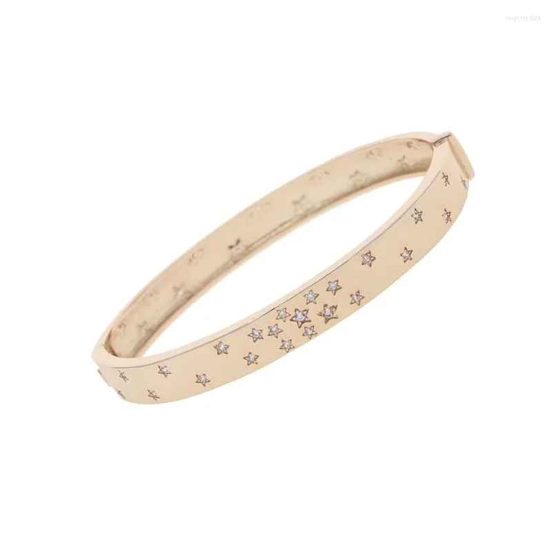 Bracelets de liaison pavé plaquer brillant cz étoile bracelet Boho bijoux géométrique rose or couleur gypsophile hand bijoux