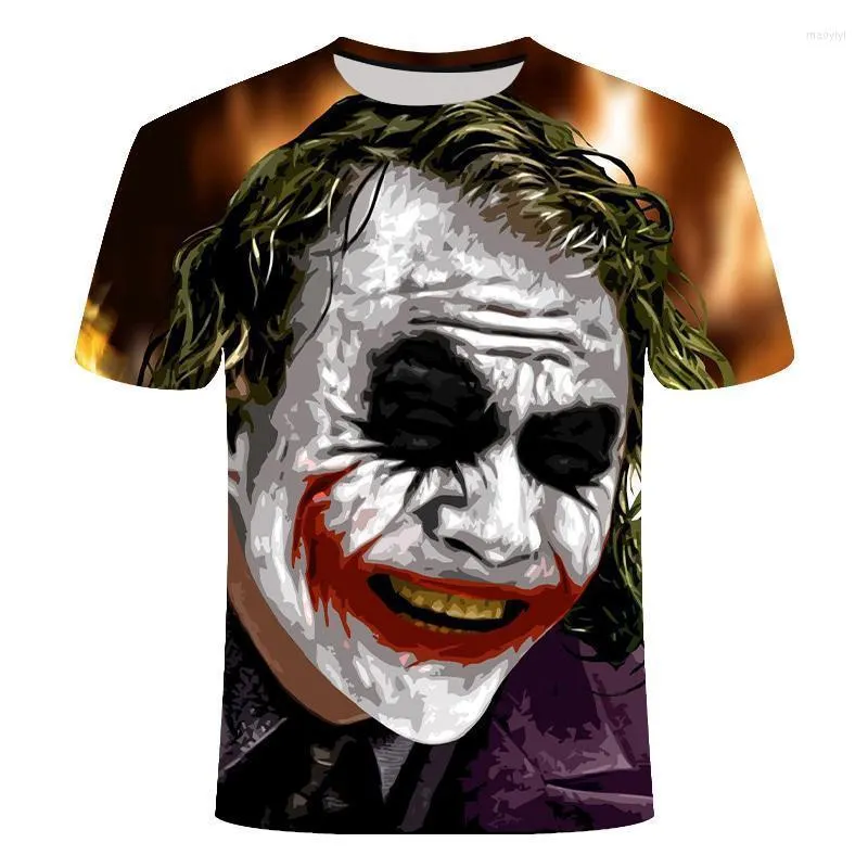 Erkek Tişörtleri 3d Palhao T-Camisa Dos Homens Coringa Impresso Tamamlama Moda Manga Curta Harajuku Hip-Hop Tshirt Vero Topos