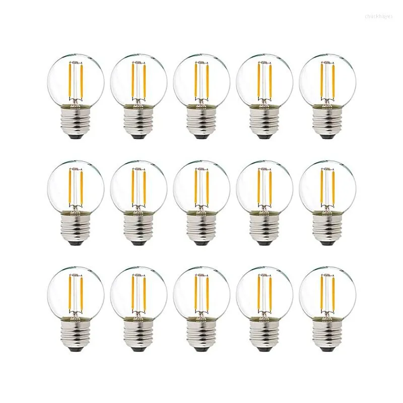 Filament Mini Globe BULB 1W E27 SCREW BASE VIT VIT 2700K CLEAR GLASS EDISON LIGHT FÖR KANLIER LAMP DECORATION