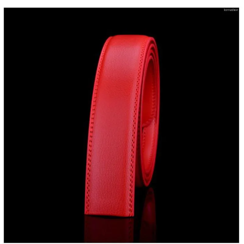 Belts Designer de marca Hight Quality Belt Men Mull Real Leather White Red