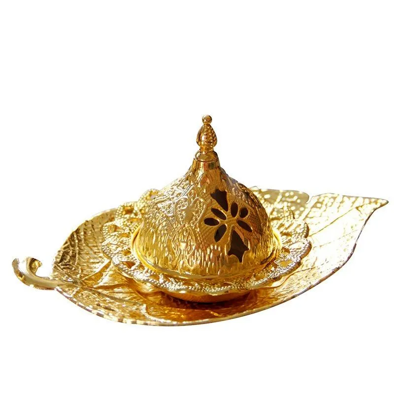 Doftlampor Metal Handhållen Mellanöstern Arab Censer European Leaf Magasin Arom Diffuser Multi-Purpose rökelsebrännare