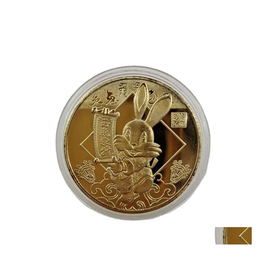 Otras artes y artesanías Monedas chinas Feng Shui Año 2023 Conejo Colección de medallas coleccionables Símbolo Recuerdo Regalo Entrega a domicilio G Dhlfg