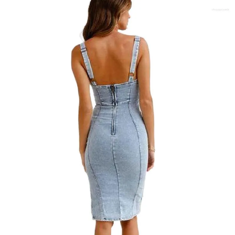 Sleeveless Denim Dress: Women's Fashion - Black Washed Stretch Casual with  Irregular Split. Stylish & Chic! Buy Now! from Dhgate Basic & Casual Dresses  - price 24.41