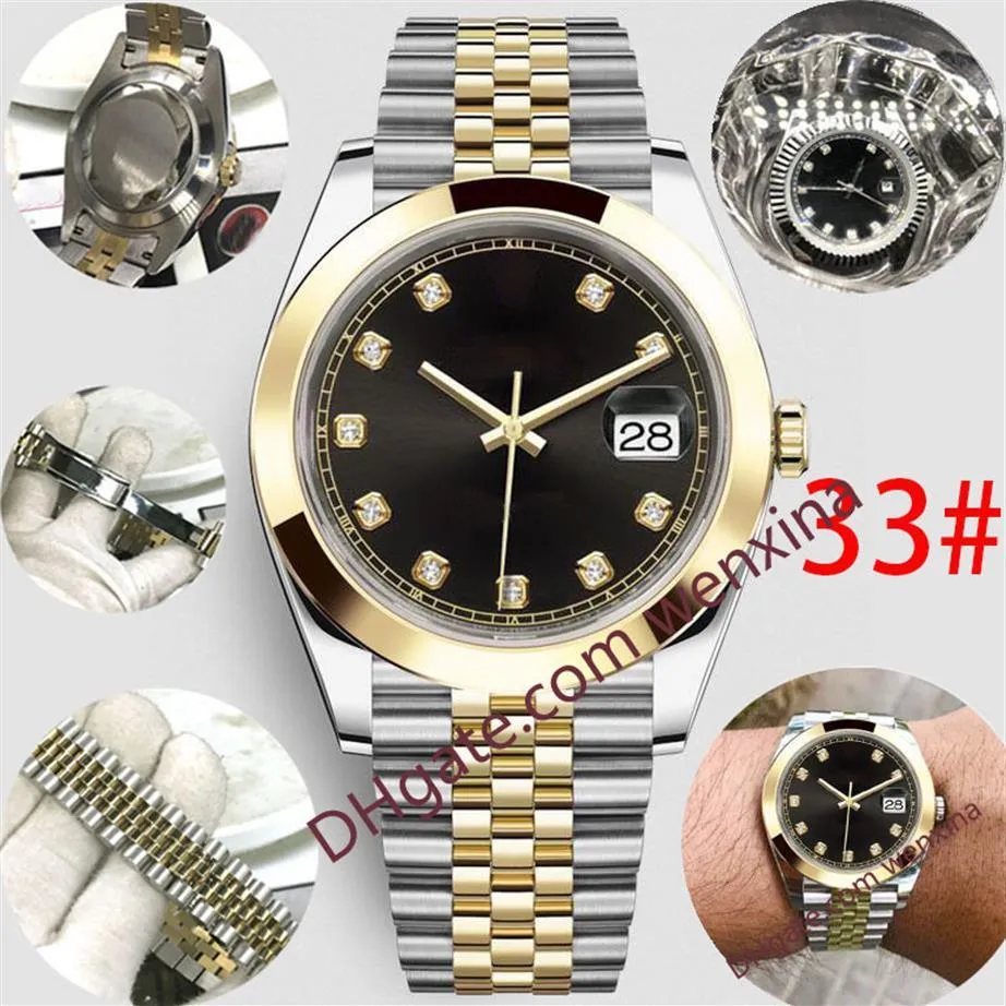20 Colour Quality Watch Diamond Watch Brown och Black Diamond Smooth Edges Frame Montre de Luxe 2813 Automatisk 41mm Waterproof Mens245y
