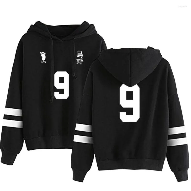 Mäns hoodies unga manga haikyuu !! Hand manschett med parallella barer hoodie tröjor män/kvinnor lös brev huva tryckt avslappnad