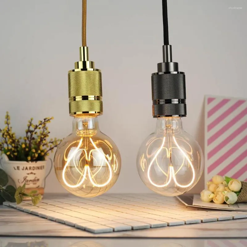 LED Ampul E27 Retro Love Filament 4W Sıcak Sarı 220V 110V G95 Vintage Edison Lambası Ev Dekor