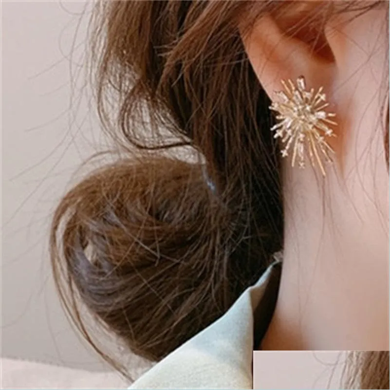south korea dongdamen s925 sier needle fireworks beautiful rhinestone temperament crystal girl earrings 822 q2