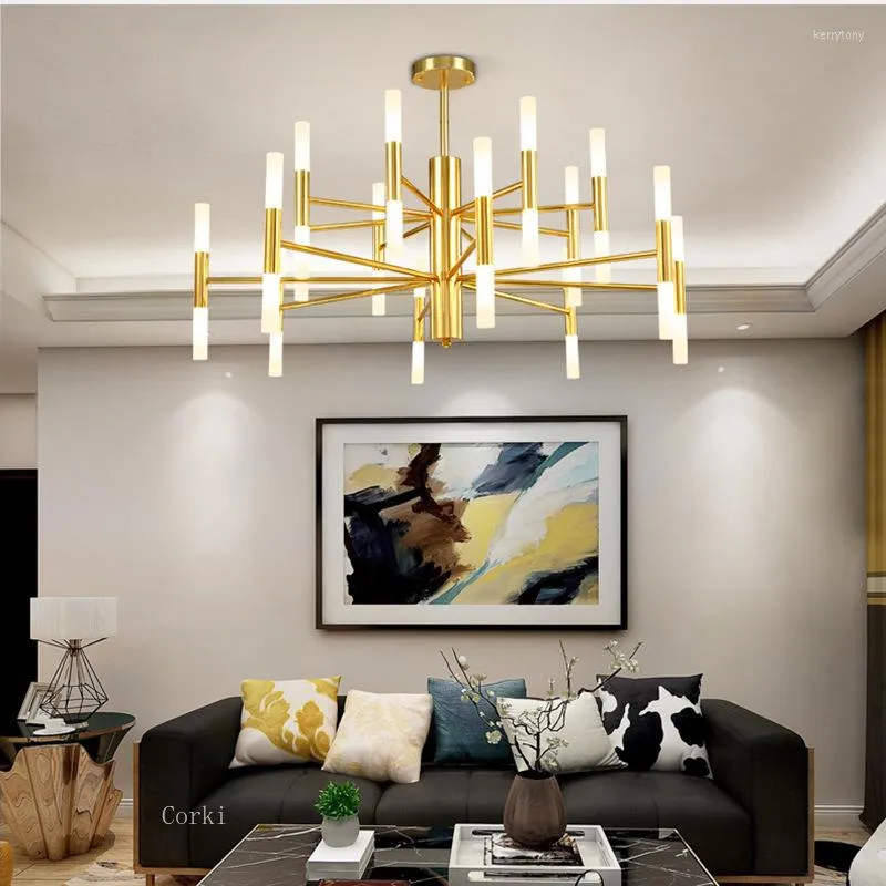 Chandeliers Modern Fashion Designer Black Gold Led Chandelier Ceiling Art Deco Suspended Kitchen Hanging Lamp For Living Room Loft Bedroom