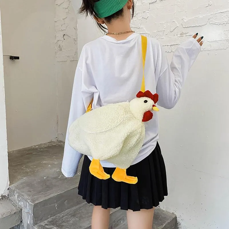 Torby do przechowywania urocze dzieci kura kształt pluszowy brzydka kreskówka lalka torebka z kurczaka o dużej pojemności dla dziewcząt