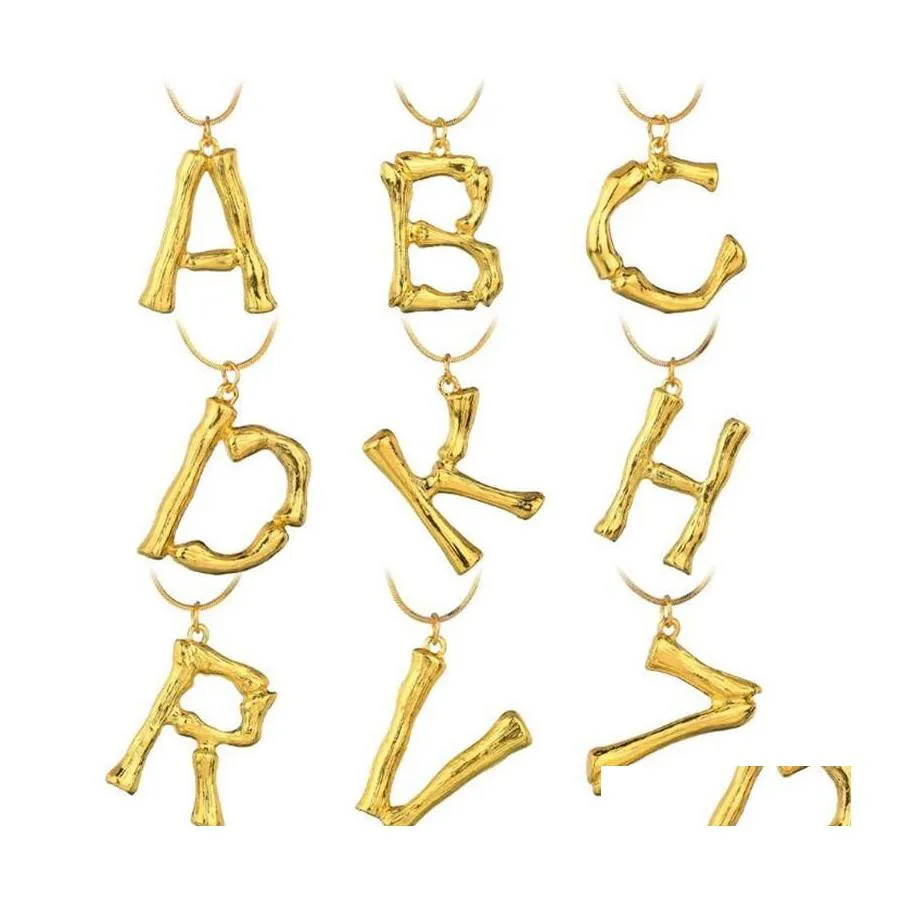 Pendant Necklaces Personalized Initial Letter Necklace Women 26 Alphabet Gold Snake Chain For Ladies S Fashion Jewelry Gift Drop Del Otita