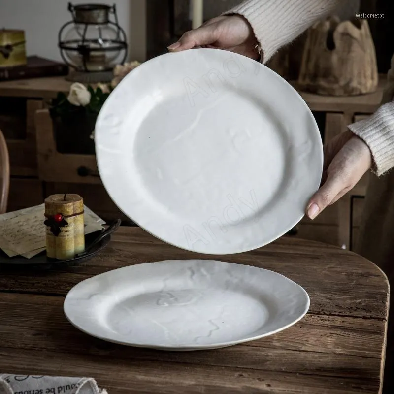 Talerze Nowoczesne talerz ceramiczny Prosty nieregularny zachodni stek makaron dania europejskie domowe dekoracje stacjonarne obiad kuchenny
