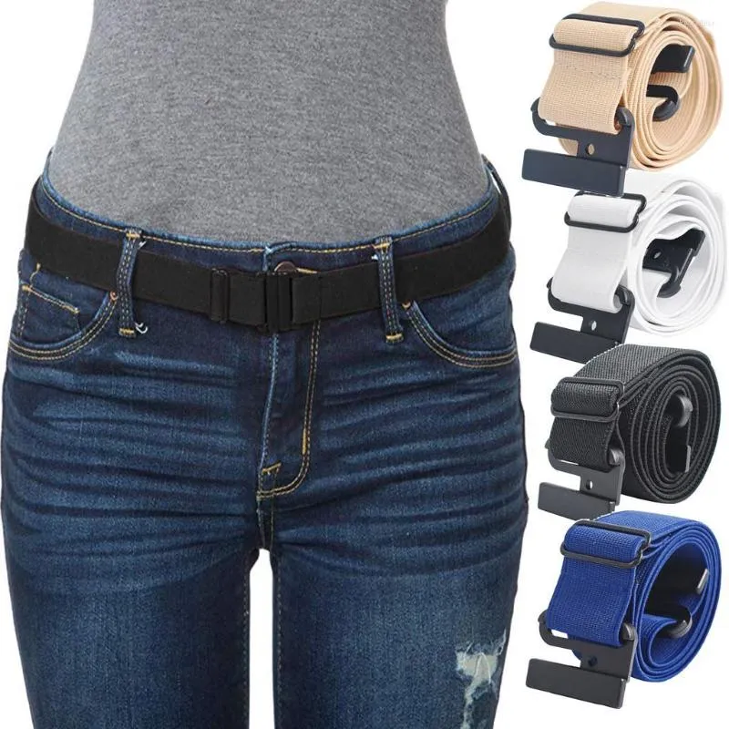 Belts Belt Men Women Canvas Adjustable No Show Flat Buckle Thin Waistband Fashion Female Non-Slip Backing Accessories 2023
