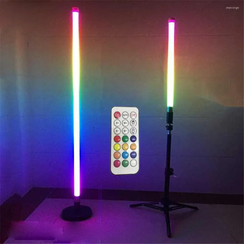 1.2m 4Ft Outdoor Ip65 Waterproof T8 Colorful Changing Remote Control Rgb Tube Light With Tripod Stand