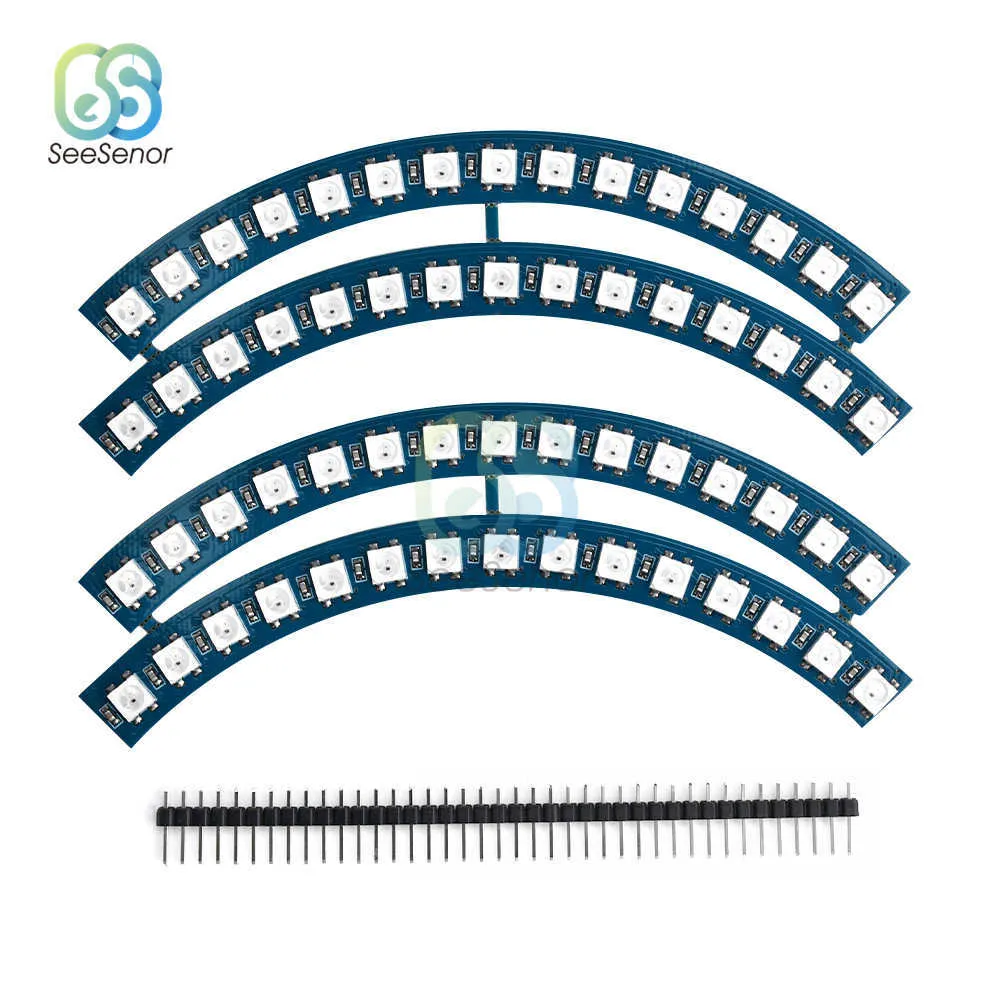 60 -bitowe WS2812 WS 2812 5050 RGB LAMP LAMP Moduł DC 5V Light Ring Board dla mikrokontrolerów Arduino