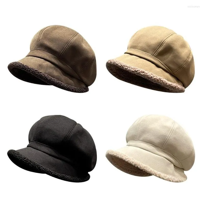 Basker mode lamm kashmir bredbruten förtjockad fiskare cap baskagonal hatt varm