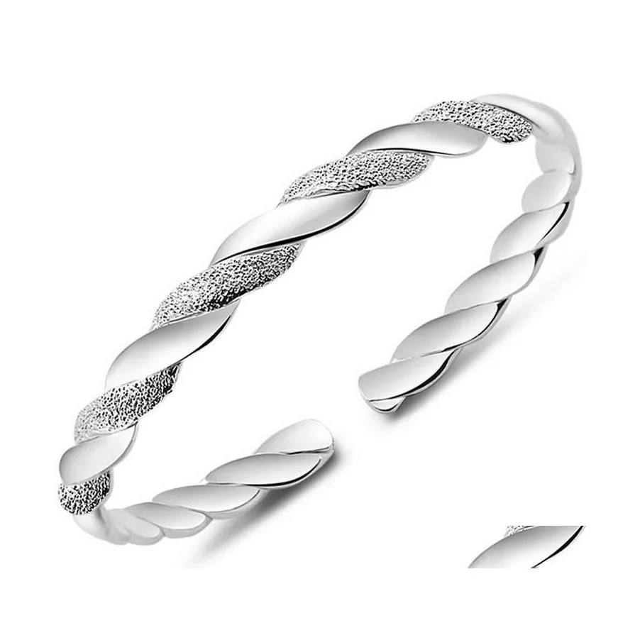 Manschette Hohe Qualität Koreanische Sier Überzogene Armreif Frauen Offene Hand Armband Für Damen Mode Schmuck Geschenk Zubehör Drop Lieferung Bracel OTFY6