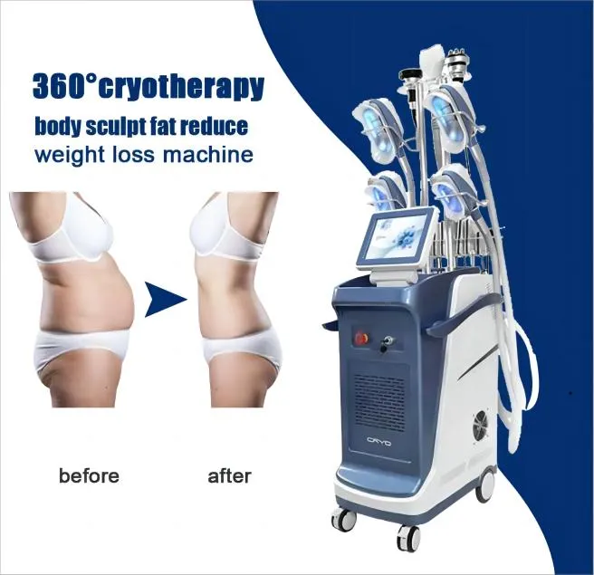 360 ° Cool Sculpting Muscle Stimulator Cryo Cryolipolysis Fat Freeze Slant Machine Cryoterapi Fat Reduction Body Shaping Weight Loss Beauty Salon Equipment