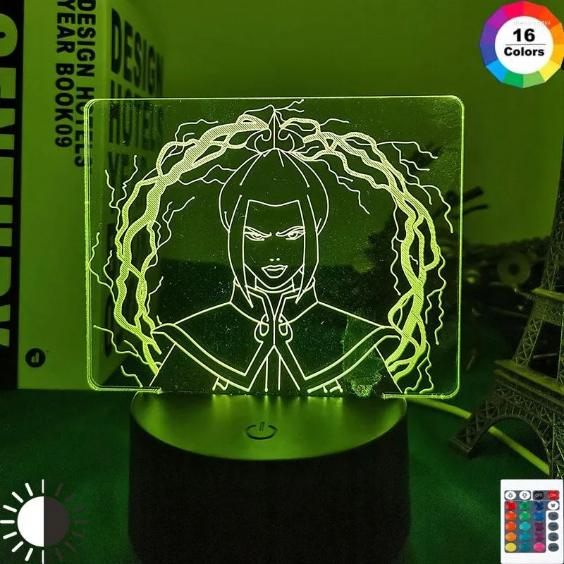 Luci notturne acriliche 3d anime a led light avatar L'ultimo airbender per bambini decorazioni per bambini decorazioni notturne lampada azula regalo azula