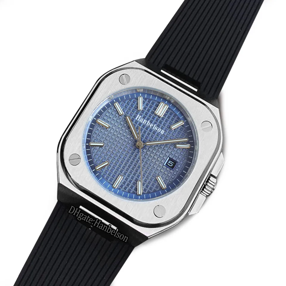 2023 Orologio da uomo blu Giappone 8215 Movimento automatico Orologi da polso luminosi Orologi con cinturino in pelle 41mm