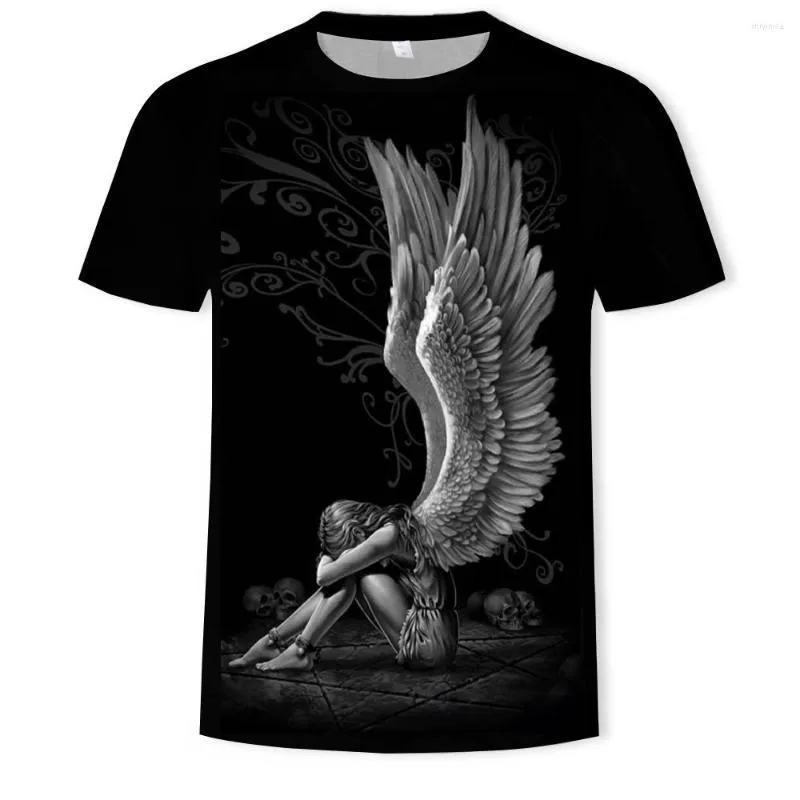 Heren T-shirts Twee Duizend Negentien Trend Zomer Dunne sectie Man Angel 3D Digitaal printen T-shirt met korte mouwen