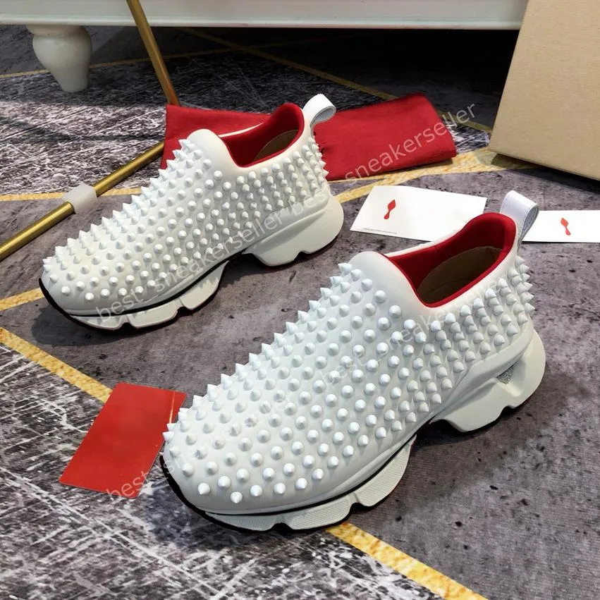 Män Kvinnor Fritidssko Sneaker Spikes Rhinetut Skor Klänning Fest Gåstrumpa Stud Slip on Sneakers Chaussures De Sport