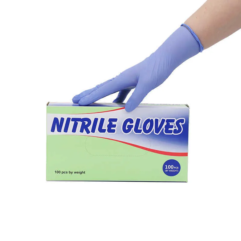 24 paires de gants en nitrile purs de nettoyage bleu glace Titanfine pour le laboratoire de cuisine