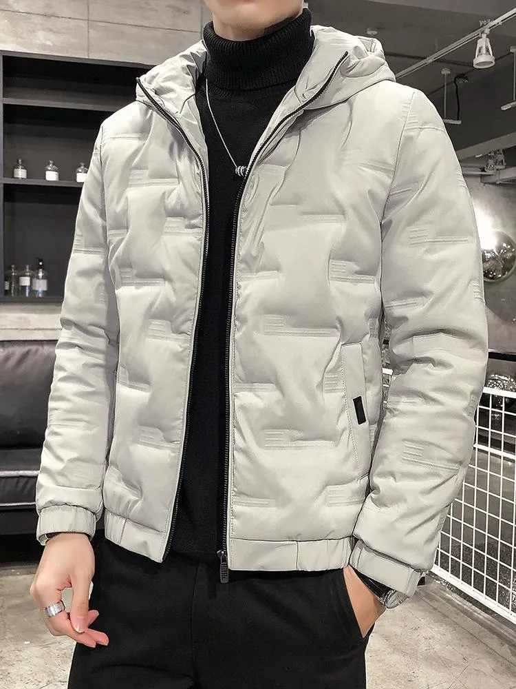 Herren Daunenjacke, hochwertige Winterjacke, modische Herrenkleidung, dicker, warmer, dünner Mantel