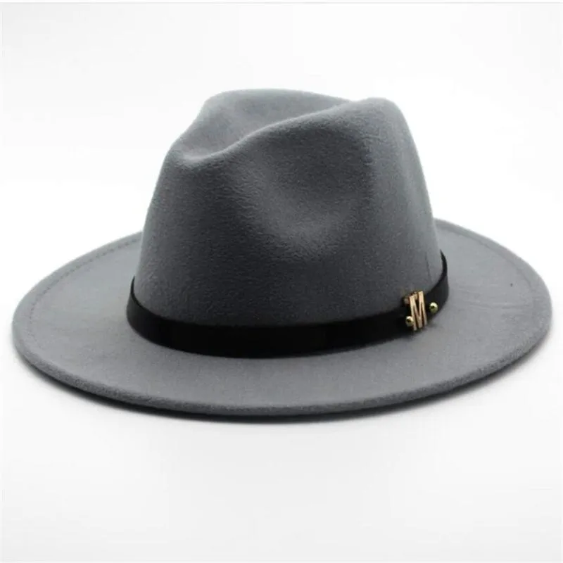 Brede rand hoeden unisex mannen vrouwen authentieke fedora hoed met riem panama jazz winter trilby maat 56-58 cm