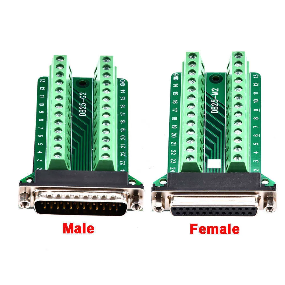 Adattatore DB25 Convertitore di interfaccia del modulo terminale dei segnali seriali RS232 al connettore maschio femmina D sub 25 pin