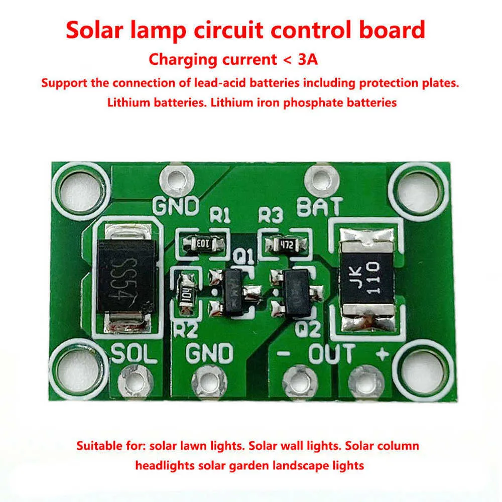 Panneau solaire automatique chargeur de batterie panneau de commande 3.7V 12V 24V 1A PCB ler cour jardin interrupteur de lampe