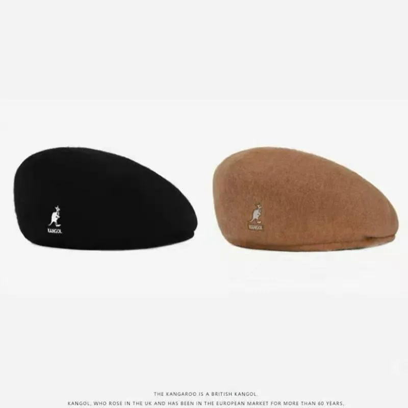 Berets Wool Beret Hat Women Korean Versatile Forward Hats Warm Walking Ladies Solid Color Casual Winter Painter MenBerets