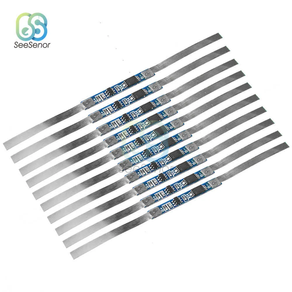 10 Stück 1S 3,7 V 3A Li-Ion BMS PCM Batterieschutzplatine für 18650 Lithium-Ionen-Lithium-Ionen-Akku