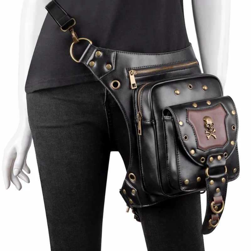 Taille tassen dames tas vrouwelijke heuptasje riem kleine been steampunk gothic messenger hiphop bum mode portemonnee d16