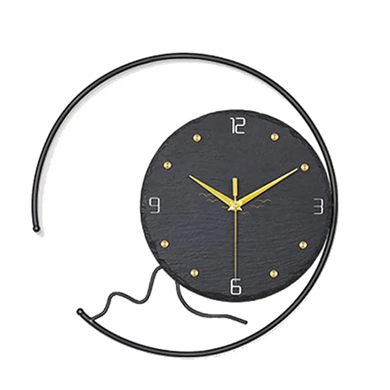 壁の時計リビングルームの装飾用の大きな時計サイレントブラックモダンバッテリー操作シンプルなシンプルな15インチウォールクロックスワル