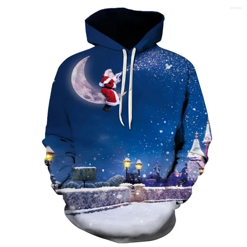 Hoodies masculinos fofos Santa Gift Casal Sweothirts Festival 2023 Personalidade Cosplay Cosplay 3D Sorto impresso