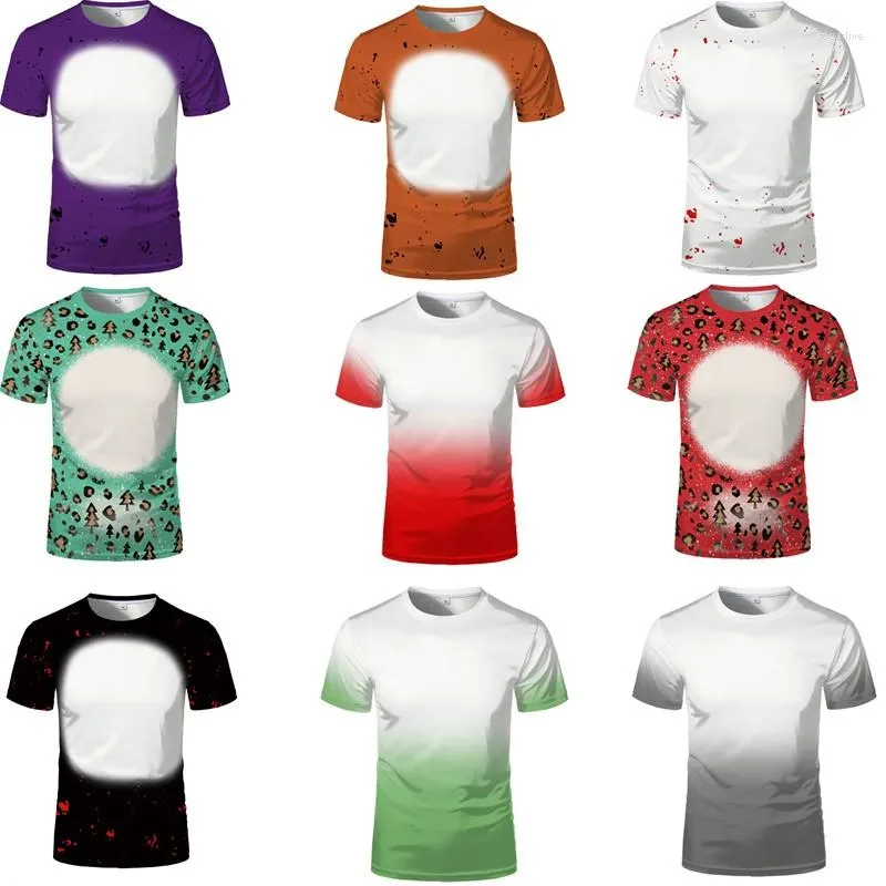 Herr T-shirts Sublimation Blank Polyester T-shirt Vuxen Barn Sommar Casual Kortärmad Rundhals Toppar T-shirts Kläder för DIY Personlig