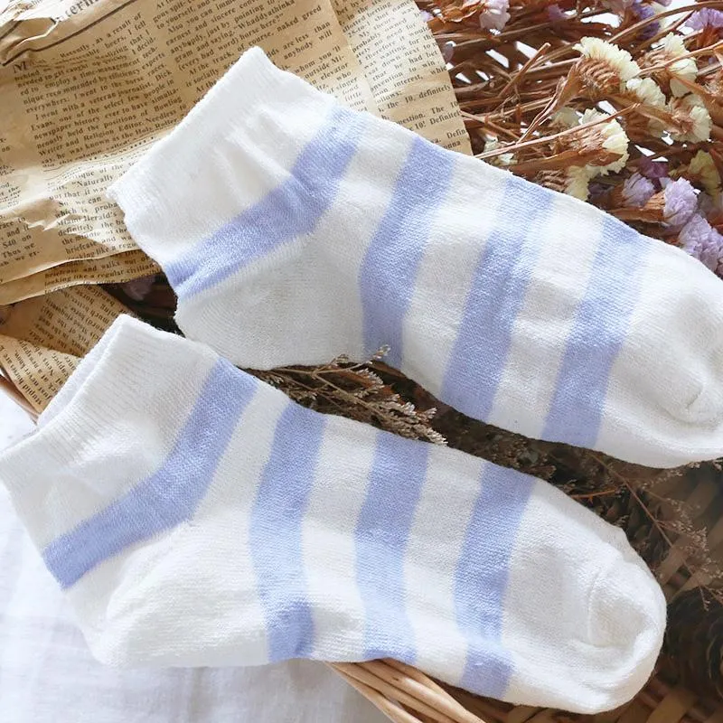 Women Socks & Hosiery Casual Linen For Vintage Striped Tube Ankle Streetwear Sports Harajuku Meias FemininasSocks