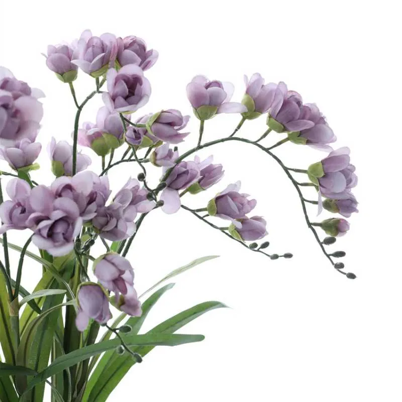 Dekoratif Çiçek Çelenkleri Lily Yapay Çiçek Şubesi Diy Ev Çiçek Düzenleme Süslemesi Düğün Dekoru Sahte