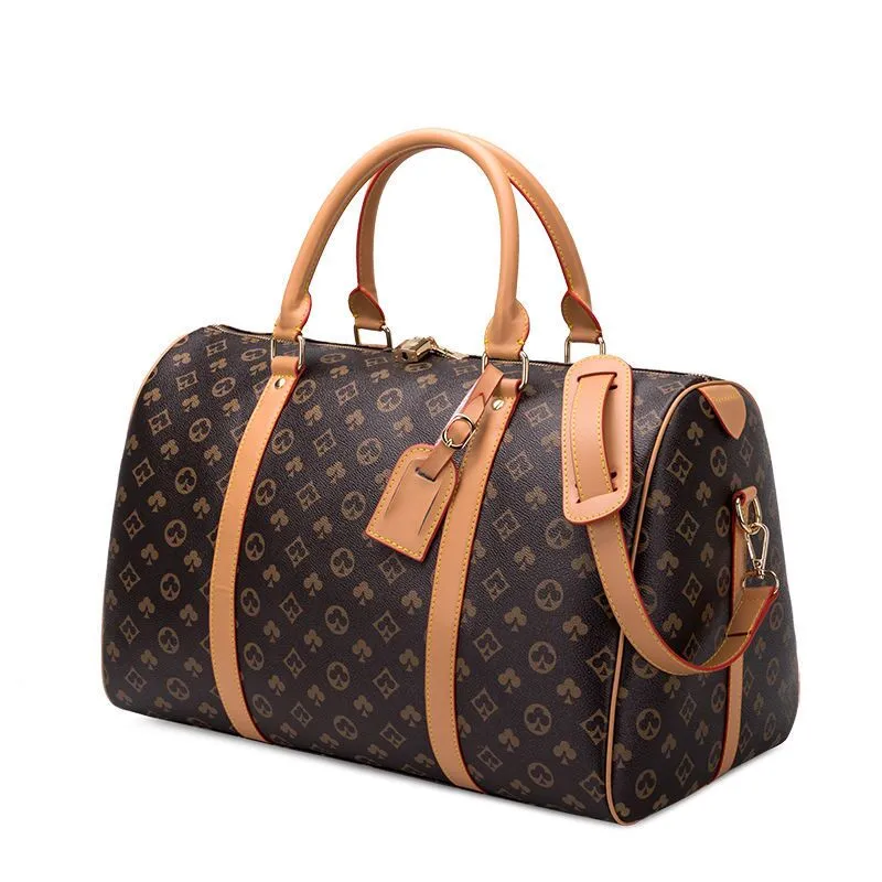 Borsone da uomo di alta qualità borse da viaggio bagaglio a mano borsa da viaggio di design di lusso da uomo borse in pelle pu grande borsa a tracolla totes 55 cm