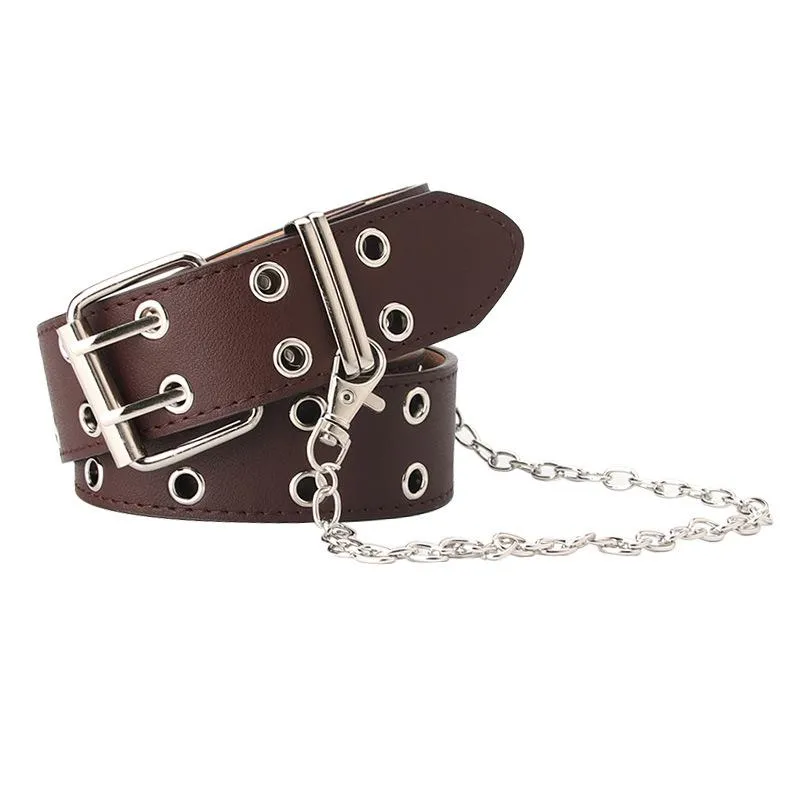 Belts 2023 Style Punk Women Fashion Eyelet Chain Decorative Belt Wind Whole Wholesale Drop