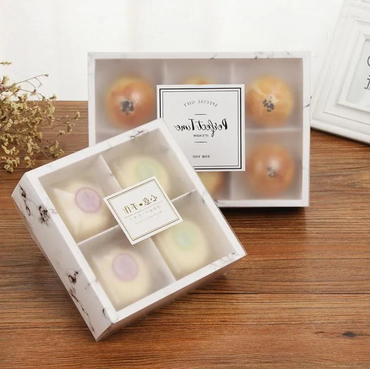 Present Wrap Transparent Frosted Cake Box Dessert Macarons Boxes Pakor Packaging 100 Pieces/Lot grossist