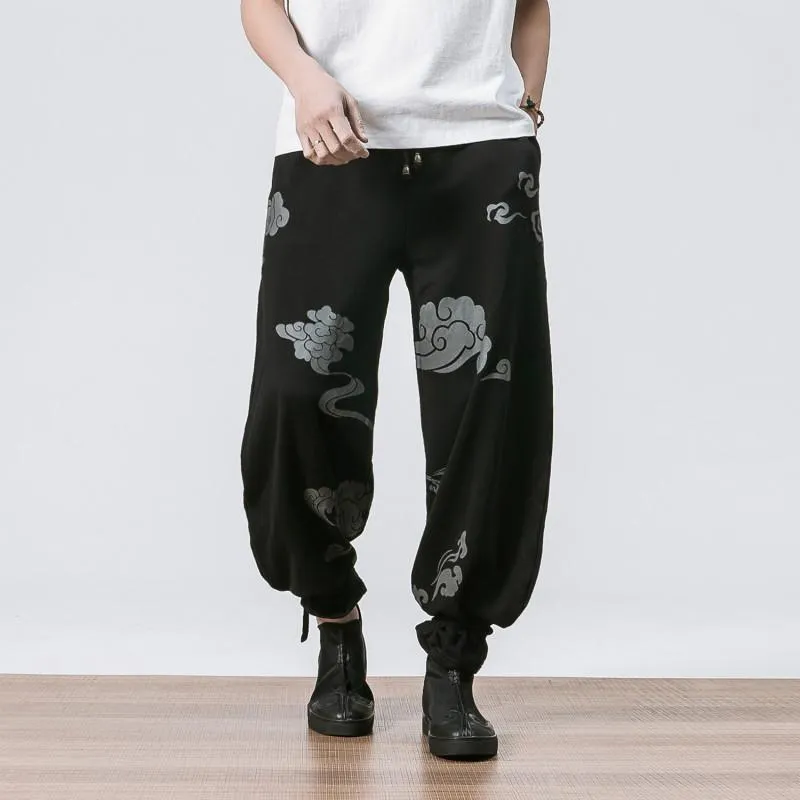 Herenbroek mannen cloud joggers 2023 heren Japanse streetwear zwarte harem mannelijk casual