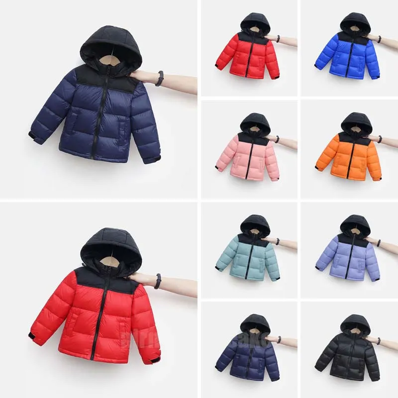 2023 çocuk çocuk ceketi Parkas uzun kaban çocuklar kuzey moda 22FW yüz ceket tarzı kalın kıyafet rüzgarlık cep büyük boy sıcak tutan kabanlar
